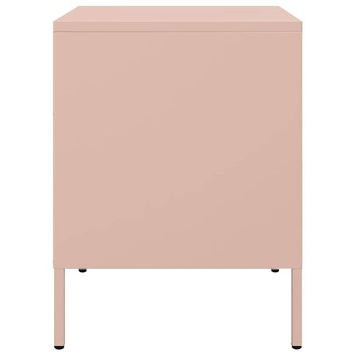 Table De Chevet Rose 36x39x50,5 Cm Acier