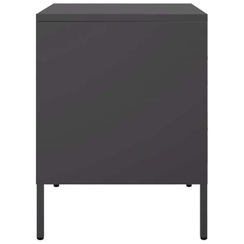 Tables De Chevet 2 Pièces Noir 36x39x50,5 Cm Acier