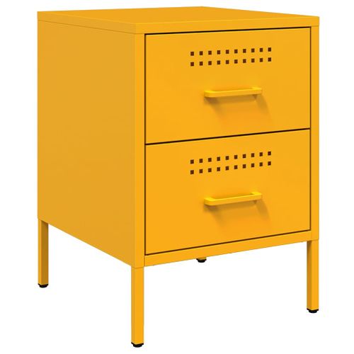 Table De Chevet Jaune Moutarde 36x39x50,5 Cm Acier