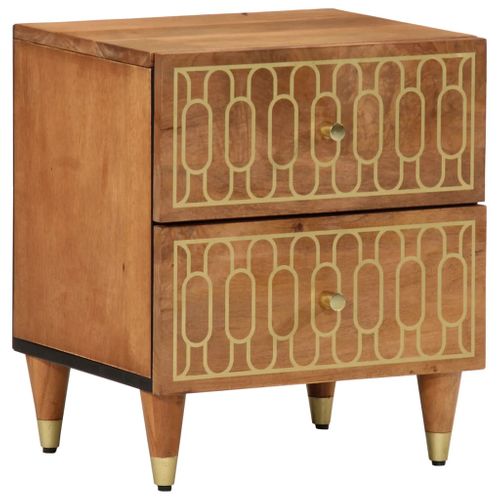 Table De Chevet 40x33x46 Cm Bois De Manguier Solide