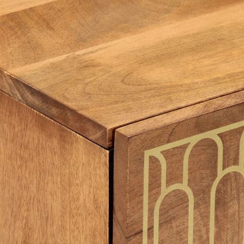 Table De Chevet 40x33x46 Cm Bois De Manguier Solide