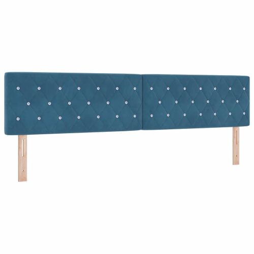 Tête De Lit LED Argyle Bleu Foncé 200 Cm Velours