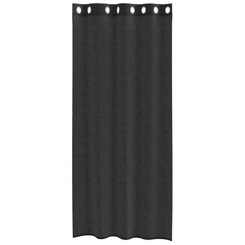 Rideaux En Voile Avec Oeillets 2 Pièces Noir 140x245 Cm