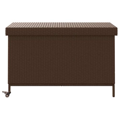 Boîte De Rangement De Jardin Et Roues Marron Résine Tressée
