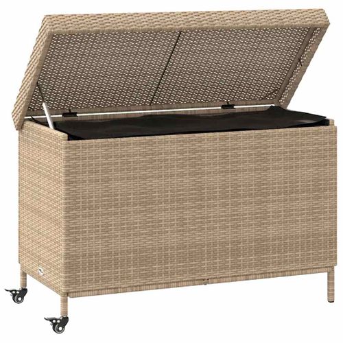 Boîte De Rangement De Jardin Et Roues Résine Tressée