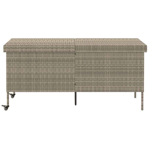 Boîte De Rangement De Jardin Et Roues Gris Clair Résine Tressée