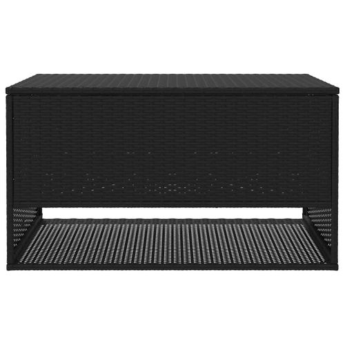 Coffre à Coussins D'extérieur Noir 100x55x55,5cm Résine Tressée