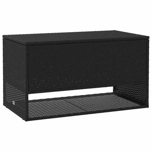 Coffre à Coussins D'extérieur Noir 100x55x55,5cm Résine Tressée