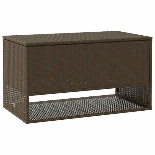 Coffre à Coussins D'extérieur Marron 100x55x55,5 Cm Polyrotin