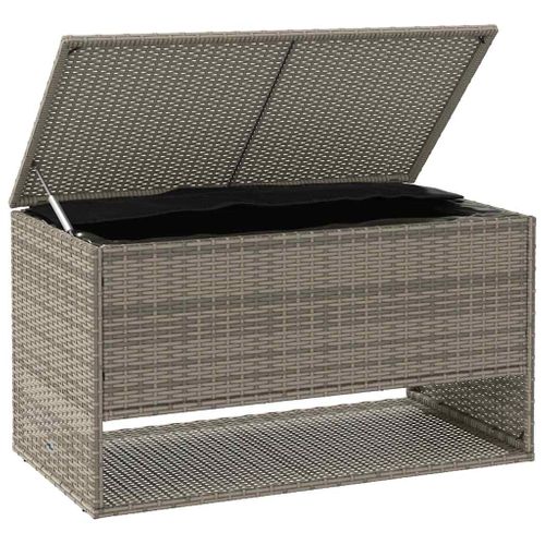 Coffre à Coussins D'extérieur Gris 100x55x55,5cm Résine Tressée