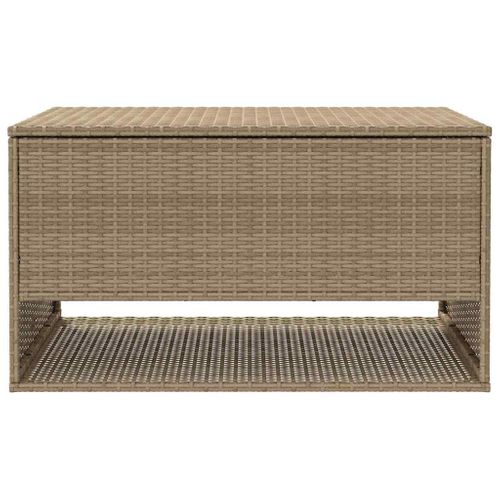 Coffre à Coussins D'extérieur Beige 100x55x55,5 Cm Polyrotin
