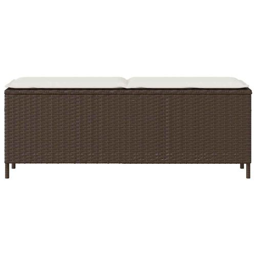Banc De Jardin Avec Coussin Marron 110x30x40,5cm Résine Tressée