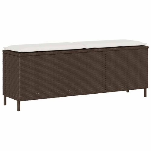 Banc De Jardin Avec Coussin Marron 110x30x40,5cm Résine Tressée