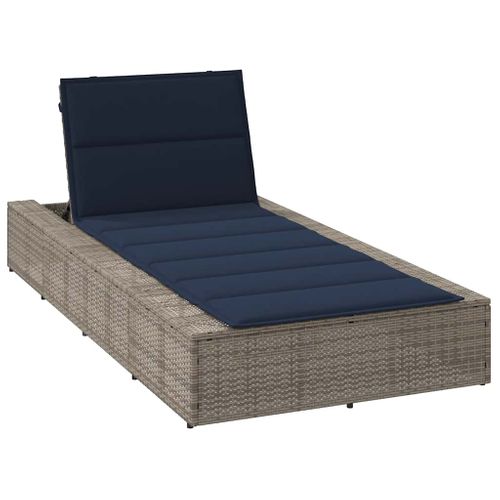 Transat Avec Coussin Flottant Gris Résine Tressée