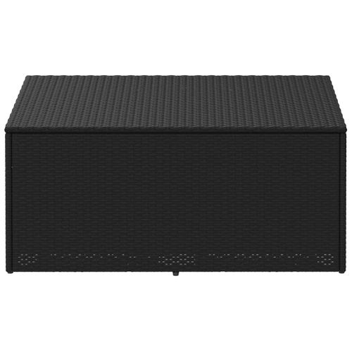 Coffre De Rangement De Jardin Noir 110x50x58 Cm Résine Tressée