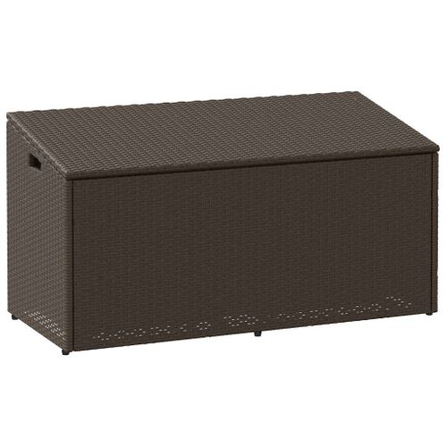 Boîte De Rangement De Jardin Marron 110x50x58 Cm Résine Tressée