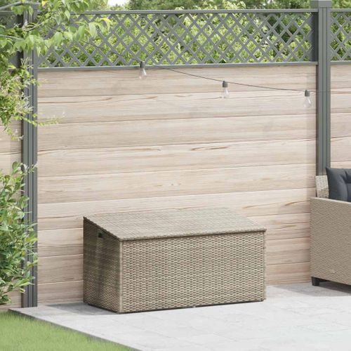 Boîte De Rangement De Jardin Gris Clair 110x50x58 Cm Rotin