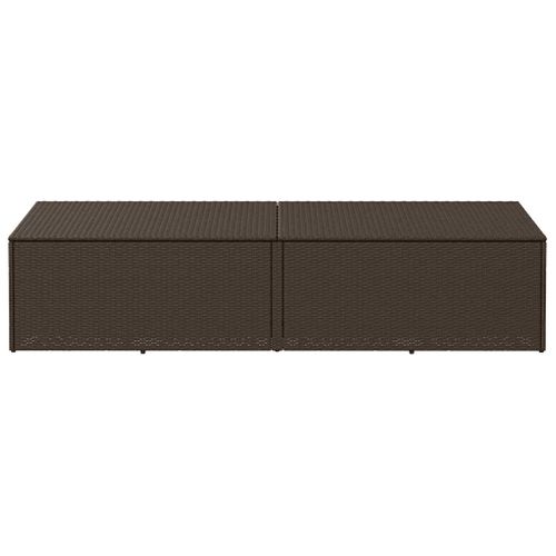 Boîte De Rangement De Jardin Marron 220x50x58 Cm Résine Tressée