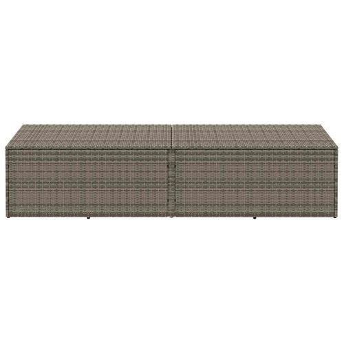 Boîte De Rangement De Jardin Gris 220x50x58 Cm Résine Tressée