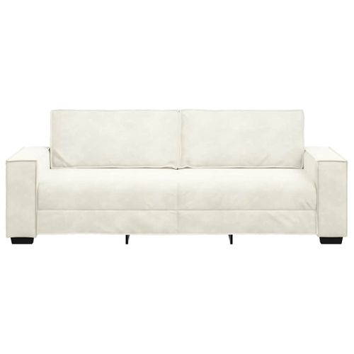 Canapé à 3 Places Crème 220 x 78 x 84 cm Velours