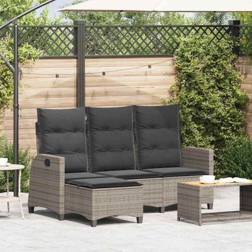 Canapé De Jardin Inclinable Coussins Forme De L Gris Polyrotin