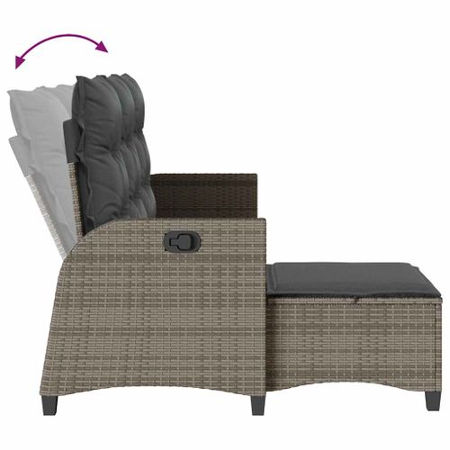 Canapé De Jardin Inclinable Coussins Forme De L Gris Polyrotin