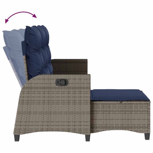 Canapé De Jardin Inclinable Coussins Forme De L Gris Polyrotin