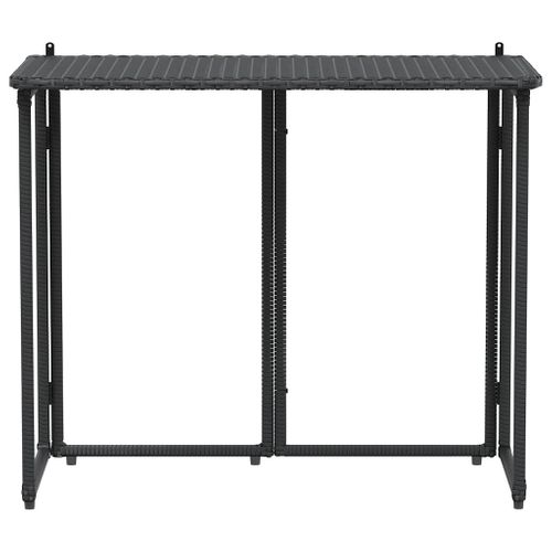 Table De Jardin Pliante Noir 90 X 51 X 75 Cm Polyrotin