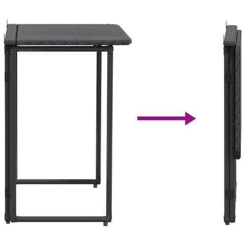 Table De Jardin Pliante Noir 90 X 51 X 75 Cm Polyrotin