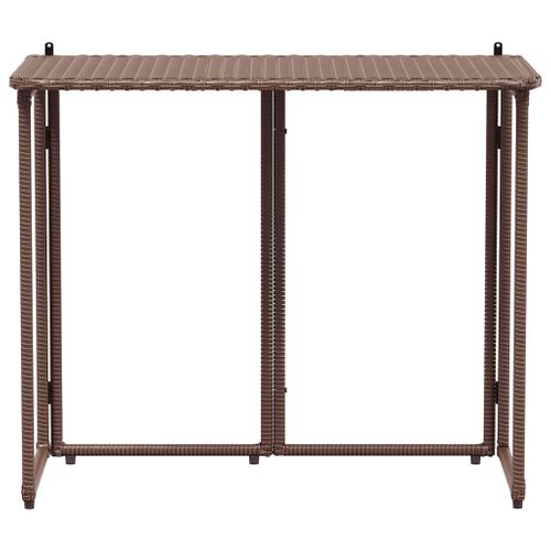Table De Jardin Pliante Marron 90 X 51 X 75 Cm Polyrotin