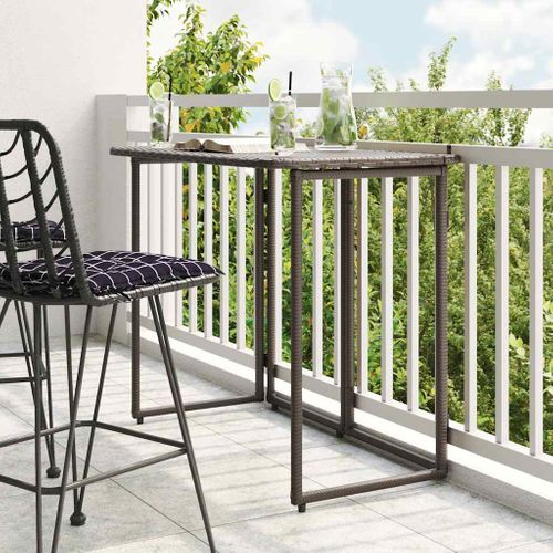 Table De Jardin Pliante Marron 90 X 51 X 75 Cm Polyrotin