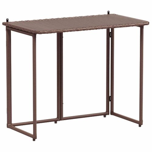 Table De Jardin Pliante Marron 90 X 51 X 75 Cm Polyrotin