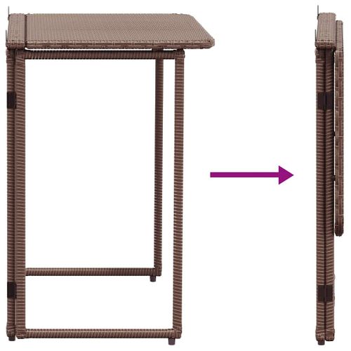 Table De Jardin Pliante Marron 90 X 51 X 75 Cm Polyrotin