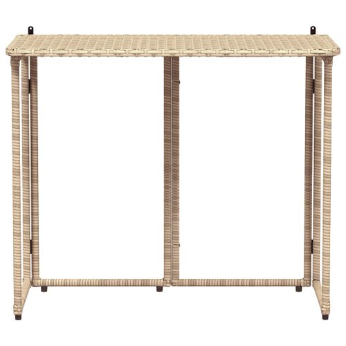 Table De Jardin Pliante Beige 90 X 51 X 75 Cm Polyrotin