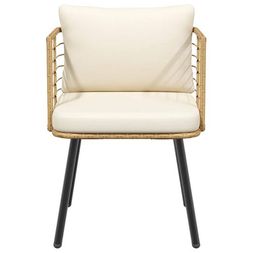 Chaise De Jardin Avec Coussins Naturel Résine Tressée