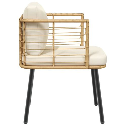 Chaise De Jardin Avec Coussins Naturel Résine Tressée