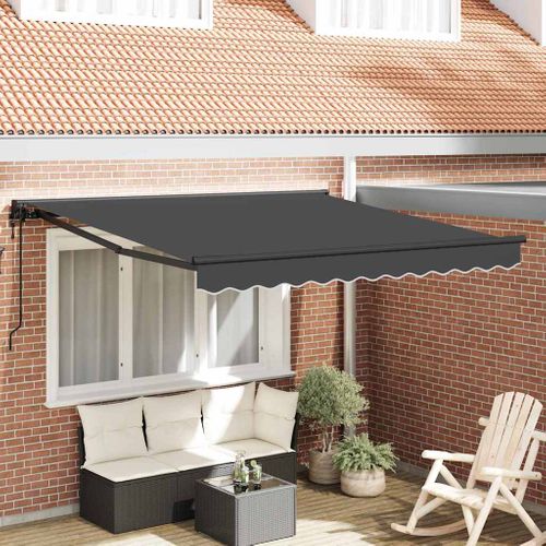 Auvent Rétractable Anthracite 300x250 Cm Tissu