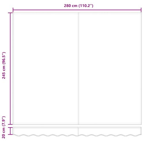 Auvent Rétractable Anthracite 300x250 Cm Tissu