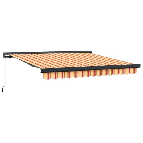 Auvent Rétractable Jaune Et Orange 300 X 250 Cm Tissu Et Métal