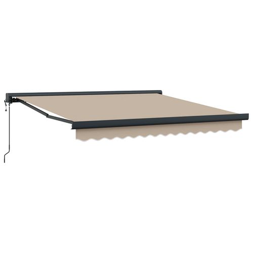 Auvent Rétractable Beige 300 X 250 Cm Tissu Et Métal