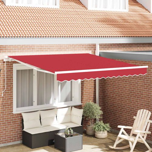 Auvent Rouge 3 X 2,5 M Polyester Et Métal