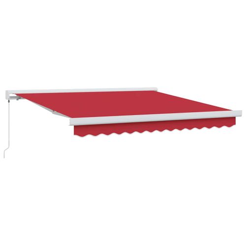 Auvent Rétractable Rouge 300 X 250 Cm Tissu Et Métal