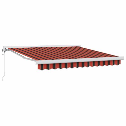 Auvent Rétractable Rouge Et Noir 350 X 250 Cm Tissu Et Métal