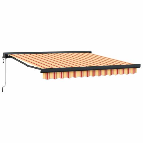 Auvent Rétractable Jaune Et Orange 350 X 250 Cm Tissu Et Métal