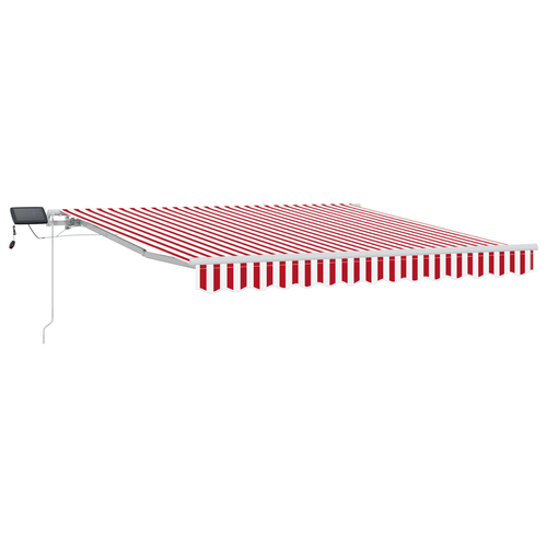 Auvent Rétractable Manuel Avec Bande LED Rouge Et Blanche 350x250 Cm