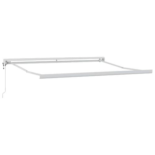 Auvent Rétractable Rouge Et Blanc 350 X 250 Cm Tissu, Métal