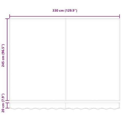 Auvent Rétractable Noir 350 X 250 Cm Tissu