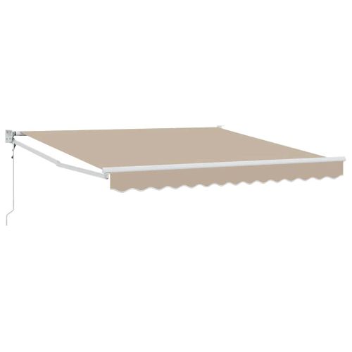 Auvent Rétractable Beige 350 X 250 Cm Tissu