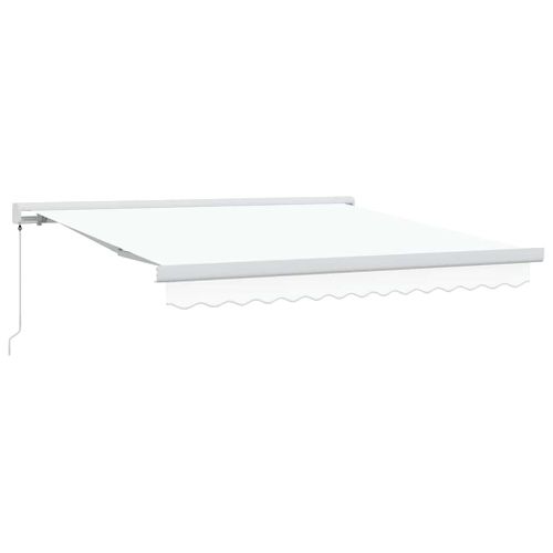 Auvent Rétractable Blanc 350 X 250 Cm Tissu Et Métal