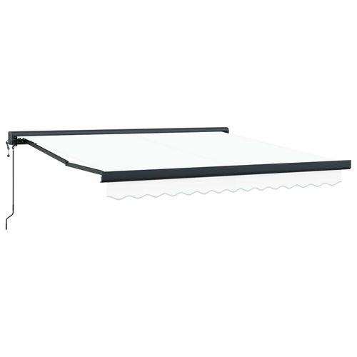 Auvent Rétractable Blanc 350 X 250 Cm Tissu, Métal